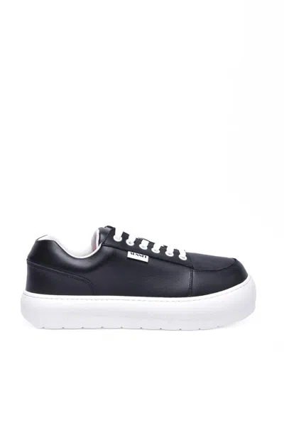 Sunnei Leather Sneakers - Black/white