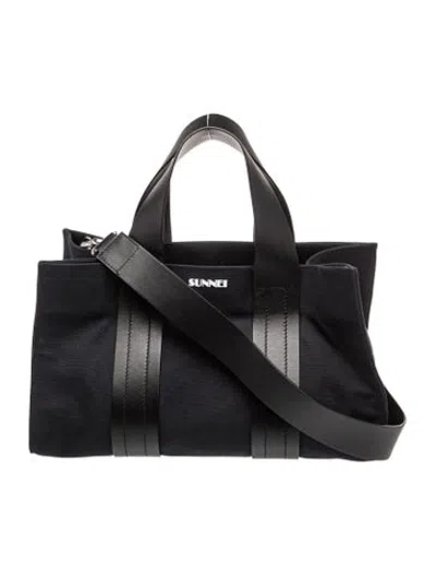 Pre-owned Sunnei Leather Top Handle Bag In Black