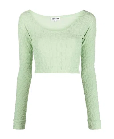 Sunnei Letter Detail Long-sleeved T-shirt In White