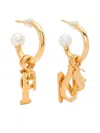 Sunnei Letter-pendant Earrings In Gold