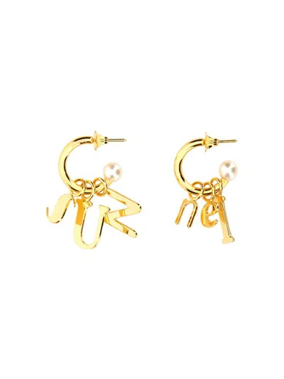 SUNNEI SUNNEI LETTERING LOGO DANGLE EARRINGS