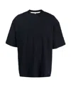 Sunnei Crewneck T-shirt With All Over Logo For Men In Black