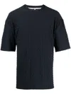 Sunnei Logo-embossed Jersey T-shirt In Blue