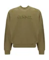 Sunnei Logo Embroidered Long-sleeved Sweatshirt In Green