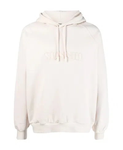 Sunnei Logo Hooded Sweater In White