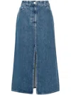 Sunnei Logo-patch Denim Skirt In Blue