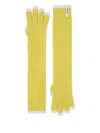 Sunnei Logo-patch Gloves In Yellow