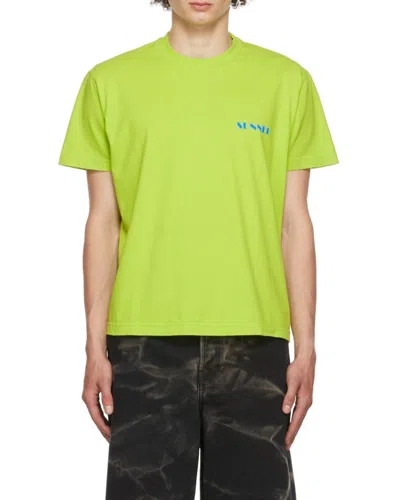 Sunnei Logo-print Cotton T-shirt In Green