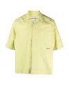 Sunnei Logo-print Crinkled Shirt In Yellow