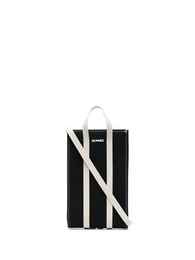 Sunnei Logo-print Crossbody Bag In Schwarz