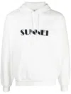 Sunnei Logo-print Drawstring Hoodie In White