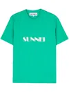 Sunnei Logo-print Organic-cotton T-shirt In Green