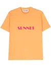 Sunnei Logo-print Organic-cotton T-shirt In Orange
