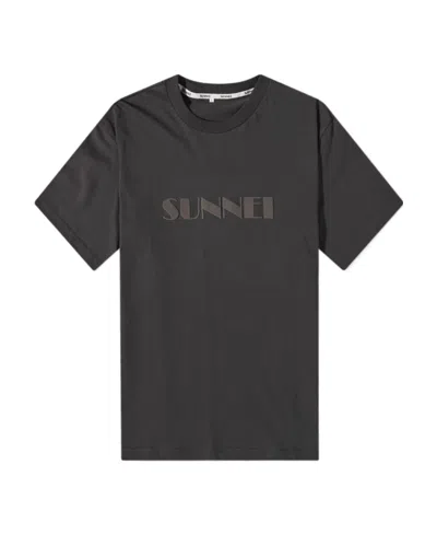 Sunnei Logo T-shirt In Black