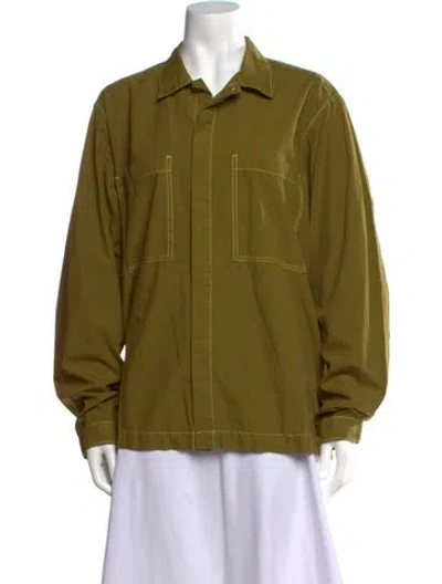 Pre-owned Sunnei Long Sleeve Button-up Top In Green