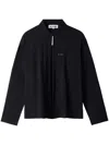 Sunnei Long Sleeve Zipped Polo Shirt In Black