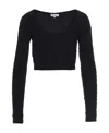 Sunnei Long-sleeved Blouse With Round Neck In Black