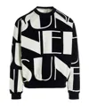 Sunnei All-over Logo Printed Crewneck Sweatshirt In Black