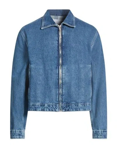 Sunnei Man Denim Outerwear Blue Size L Cotton