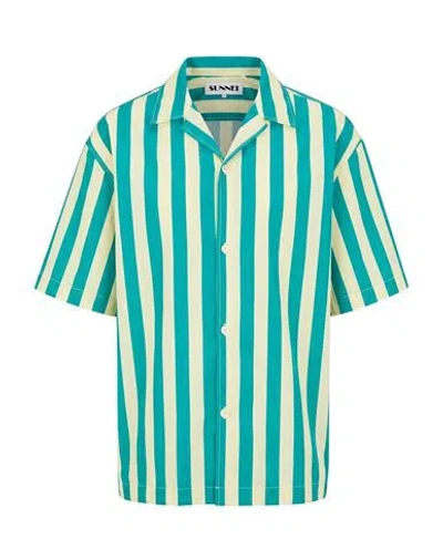 Sunnei Man Shirt Emerald Green Size S Polyamide, Elastane