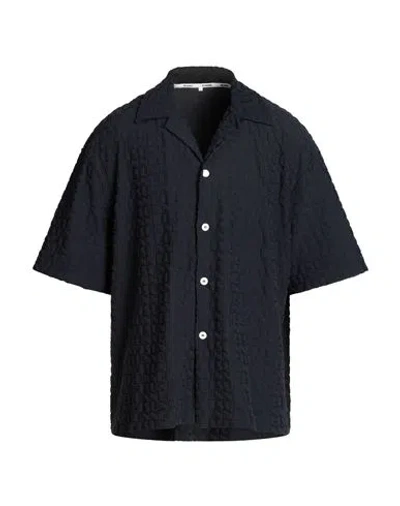 Sunnei Man Shirt Navy Size M Polyamide, Elastane In Blue