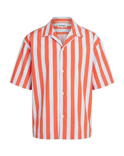 Sunnei Man Shirt Orange Size S Polyamide, Elastane