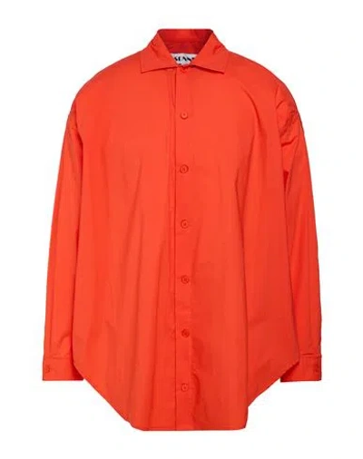 Sunnei Man Shirt Orange Size Xs Cotton, Elastane