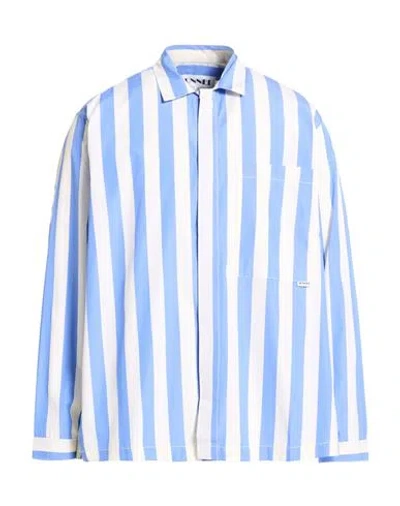Sunnei Man Shirt Slate Blue Size L Cotton