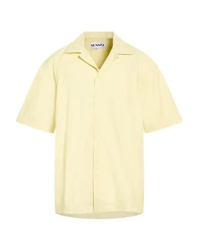 Sunnei Man Shirt Yellow Size L Cotton, Nylon