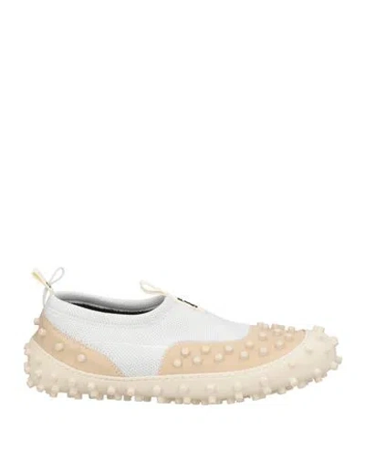Sunnei Man Sneakers Beige Size 10 Textile Fibers, Leather In White