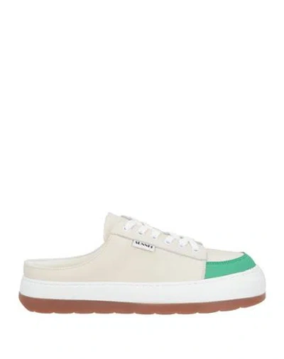 Sunnei Man Sneakers Off White Size 6 Leather, Textile Fibers In Neutral