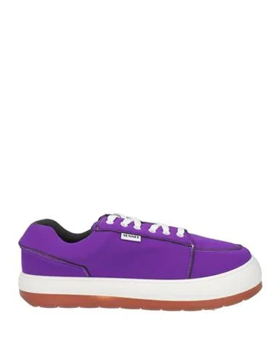 Sunnei Man Sneakers Purple Size 8 Soft Leather In Multi