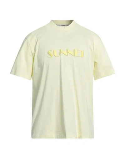 Sunnei Man T-shirt Light Yellow Size M Cotton