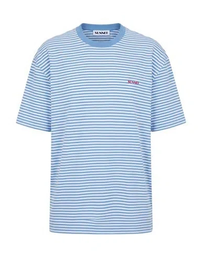 Sunnei Man T-shirt Light Blue Size Onesize Organic Cotton