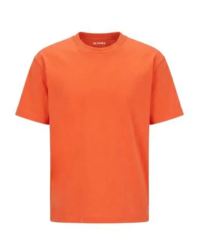 Sunnei Man T-shirt Orange Size S Cotton
