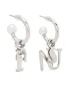 Sunnei Metal Letter Earrings In Silber