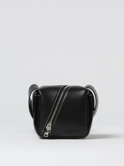 Sunnei Lacubetto Leather Shoulder Bag In Black