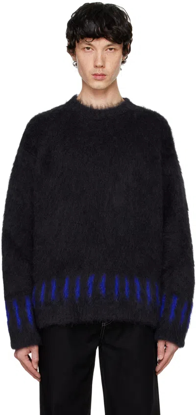 Sunnei Navy Alpaca & Mohair Sweater In 492 Dark Navy
