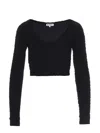 Sunnei Long-sleeved Blouse With Round Neck In Navy Blue