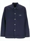 Sunnei Navy Blue Denim Shirt With Contrast Stitching In Blue
