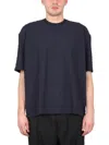 Sunnei Crewneck T-shirt With All Over Logo For Men In Navy Blue