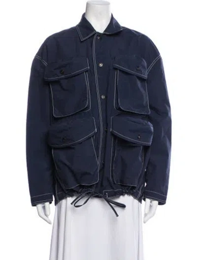 Pre-owned Sunnei Nylon Utility Jacket In Blue