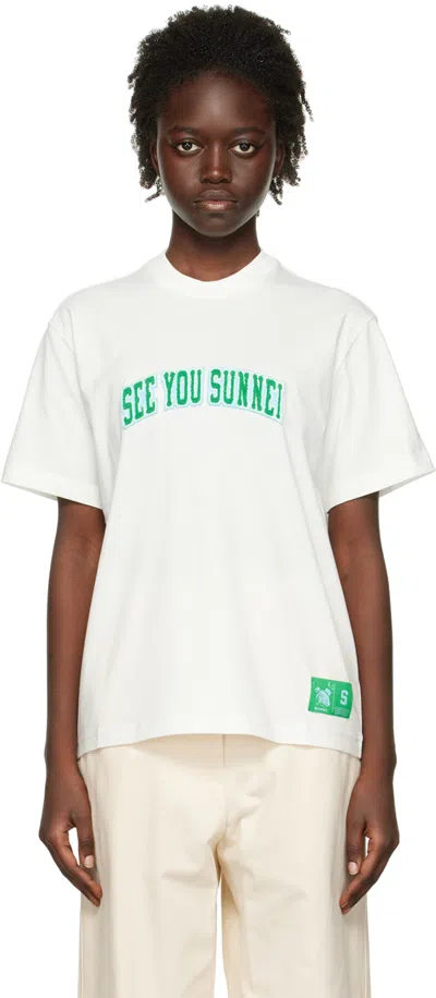 Sunnei Off-white 'see You ' T-shirt In Offwhite