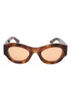 Sunnei Oval-frame Sunglasses In Brown