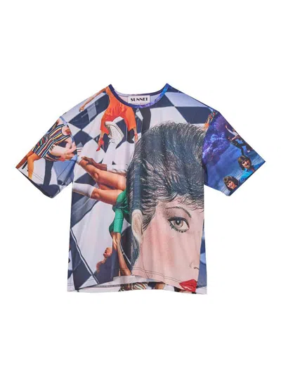Sunnei Over T-shirt Brigitte Print In Multi