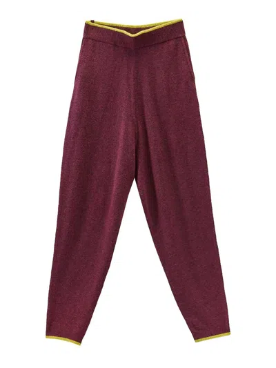 Sunnei Knit Elastic Pants In Red