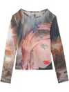 Sunnei Annamarie Print T-shirt In Neutrals