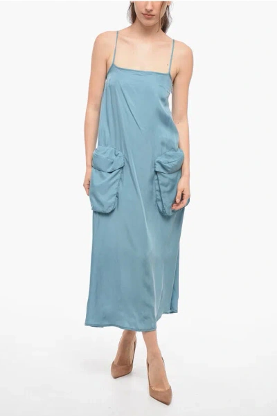 SUNNEI PATCH POCKETS MAXI DRESS WITH SPAGHETTI STRAPS