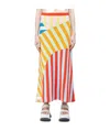 Sunnei Striped Panelled Midi Skirt In Multi