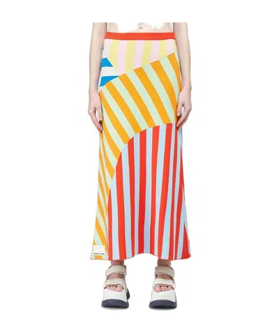 SUNNEI PATCHWORK KNIT SKIRT